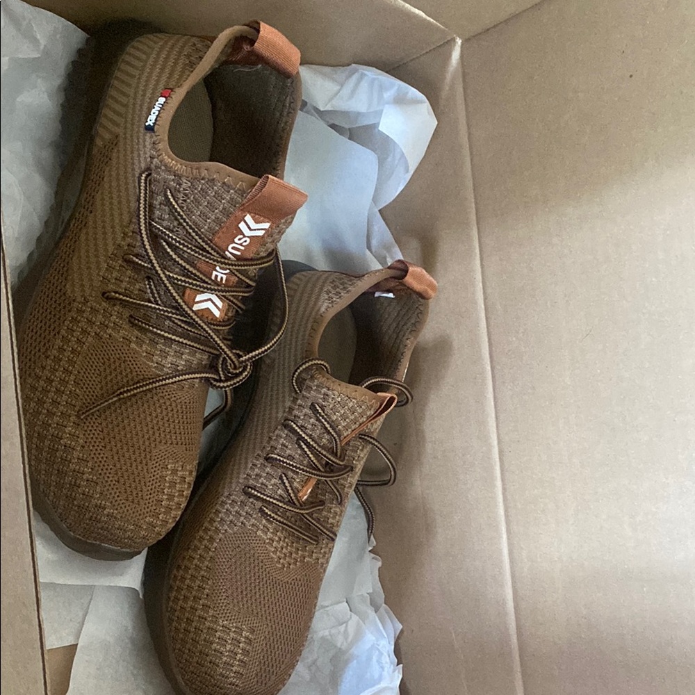 Suafex Men's Brown Steel Toe  Athletic Safety Shoes